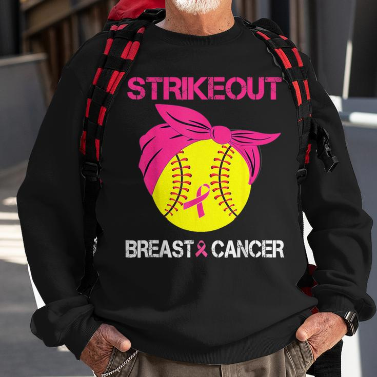Strike Out Breast Cancer Awareness Softball Fighters Sweatshirt Gifts for Old Men