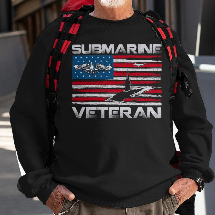 Submarine Veteran Silent Service American Flag Veterans Day Sweatshirt Gifts for Old Men