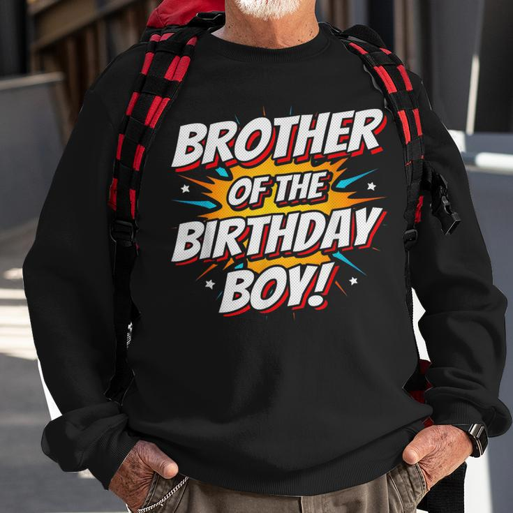 Superhero Party Comics Birthday Brother Of Birthday Boy Funny Gifts For Brothers Sweatshirt Gifts for Old Men