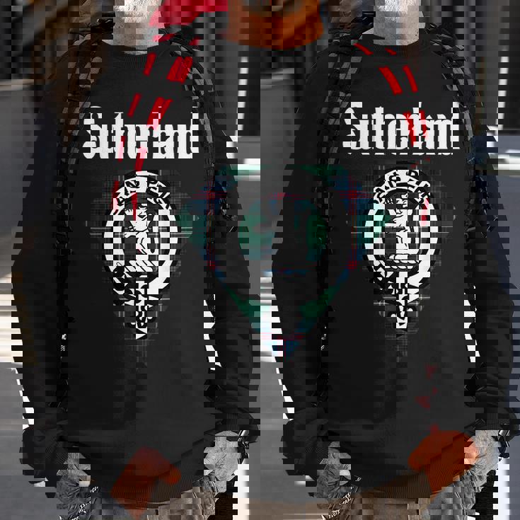 Sutherland Clan Scottish Name Coat Of Arms Tartan Sweatshirt Gifts for Old Men
