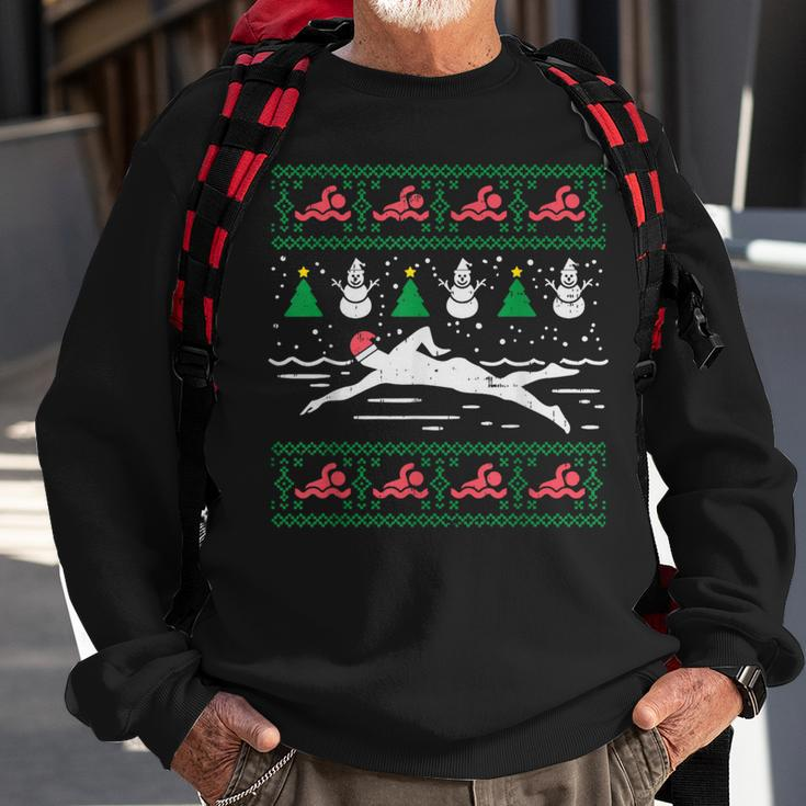 Swimmin Santa Ugly Christmas Sweater Sport Swim Swimmer Sweatshirt Gifts for Old Men