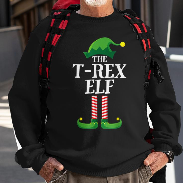 T Rex Elf Matching Family Group Christmas Party Sweatshirt Gifts for Old Men