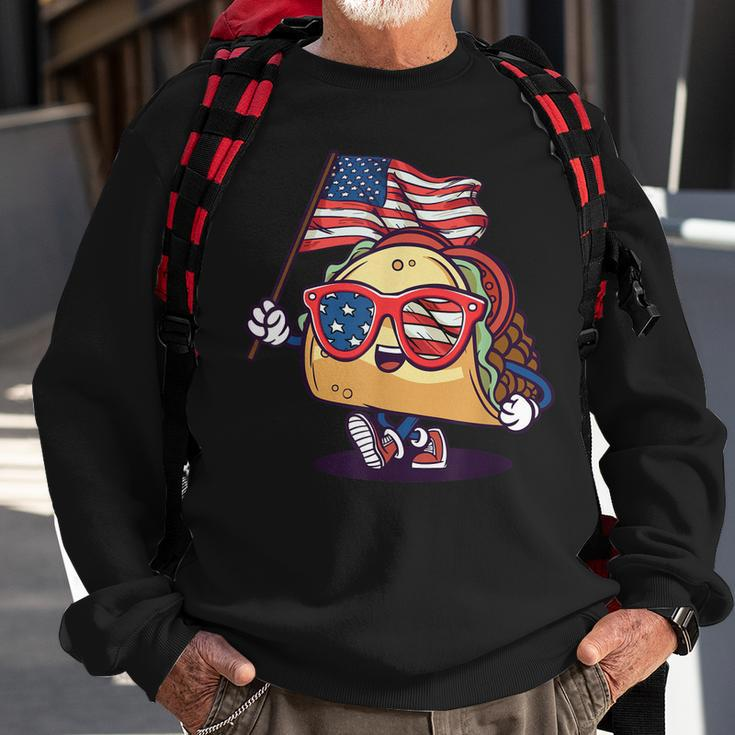 Taco Sunglasses American Flag Usa Funny 4Th Of July Gifts Sweatshirt Gifts for Old Men