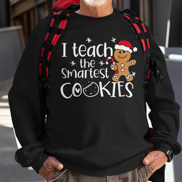 I Teach The Smartest Cookies Christmas Gingerbread Santa Hat Sweatshirt Gifts for Old Men
