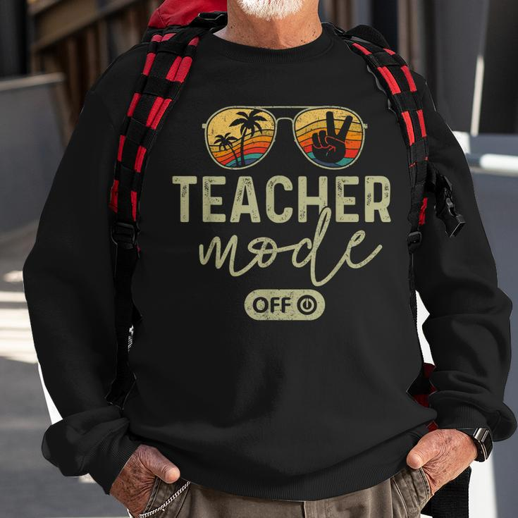 Teacher Mode Off Sunglasses Retro Sunset Summer Vacation Sweatshirt Gifts for Old Men