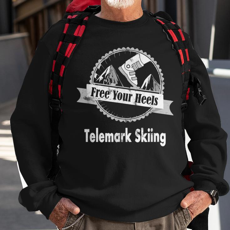 Telemark Skiing Free You Heel - Think Different Ski Skiing Funny Gifts Sweatshirt Gifts for Old Men