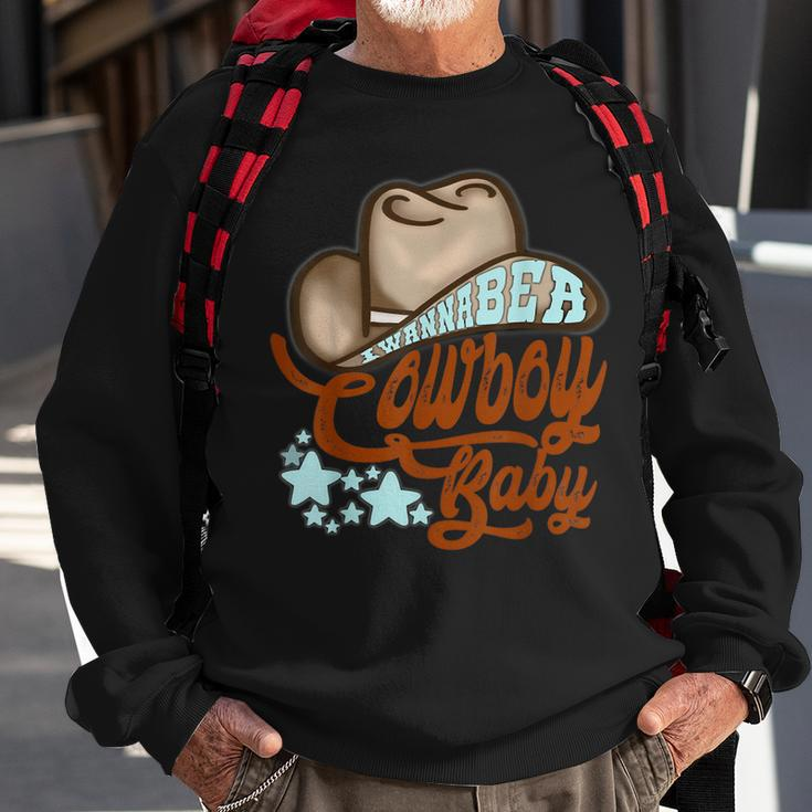 Texas Western I Wanna Be A Cowgirl Baby Rodeo Cowboy Horse Sweatshirt Gifts for Old Men