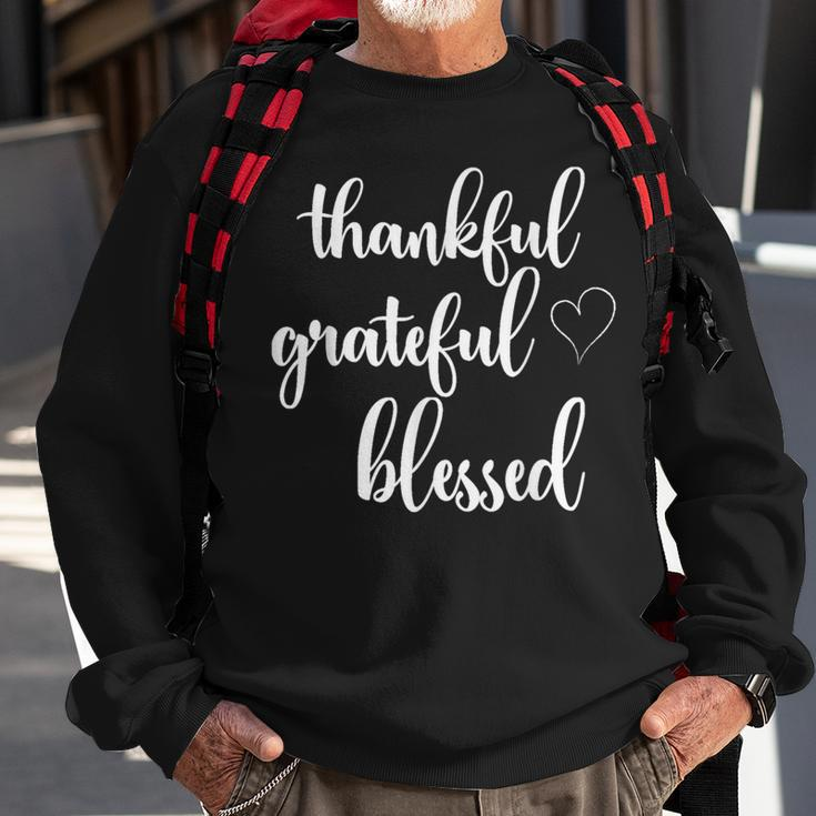Thanksgiving Thankful Grateful Blessed Thankful Sweatshirt Gifts for Old Men