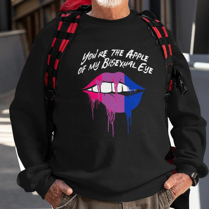 The Apple Of My Bisexual Eye Bi Couples Bi Pride Lovers Sweatshirt Gifts for Old Men