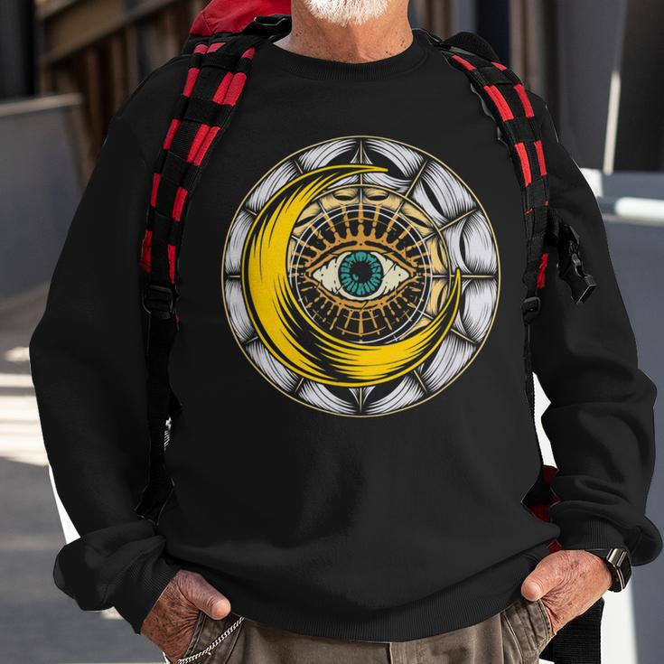 Third Eye Illuminati Moon Horror Mystic Halloween Halloween Sweatshirt Gifts for Old Men