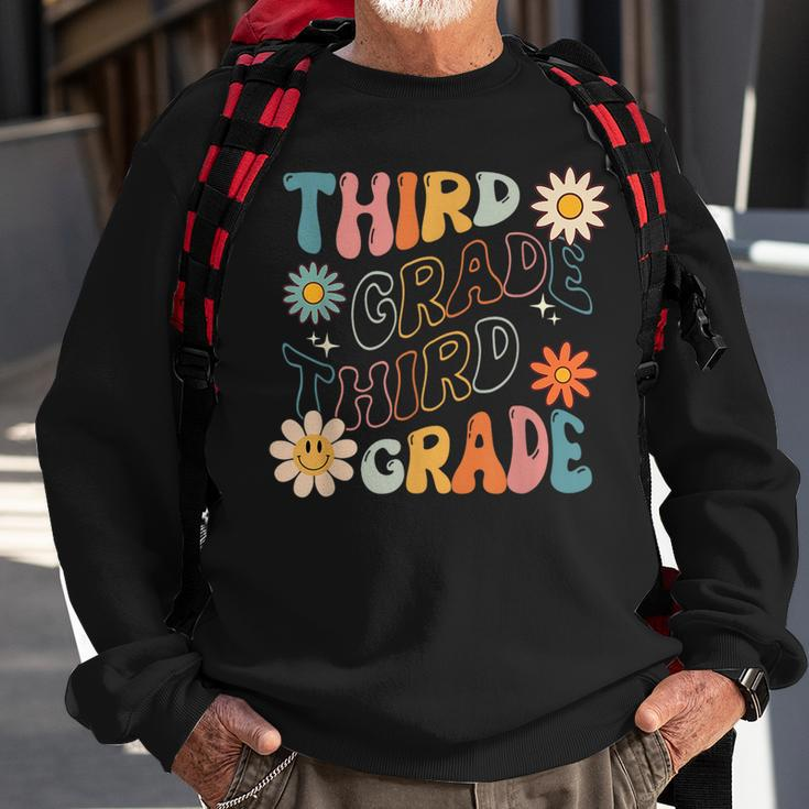 Third Grade Groovy Back To School Team Teacher Student Sweatshirt Gifts for Old Men