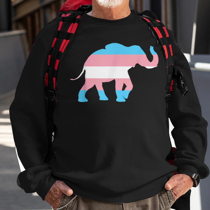 Transgender Elephant Trans Pride Flag Ftm Mtf Elephant Lover Sweatshirt Gifts for Old Men