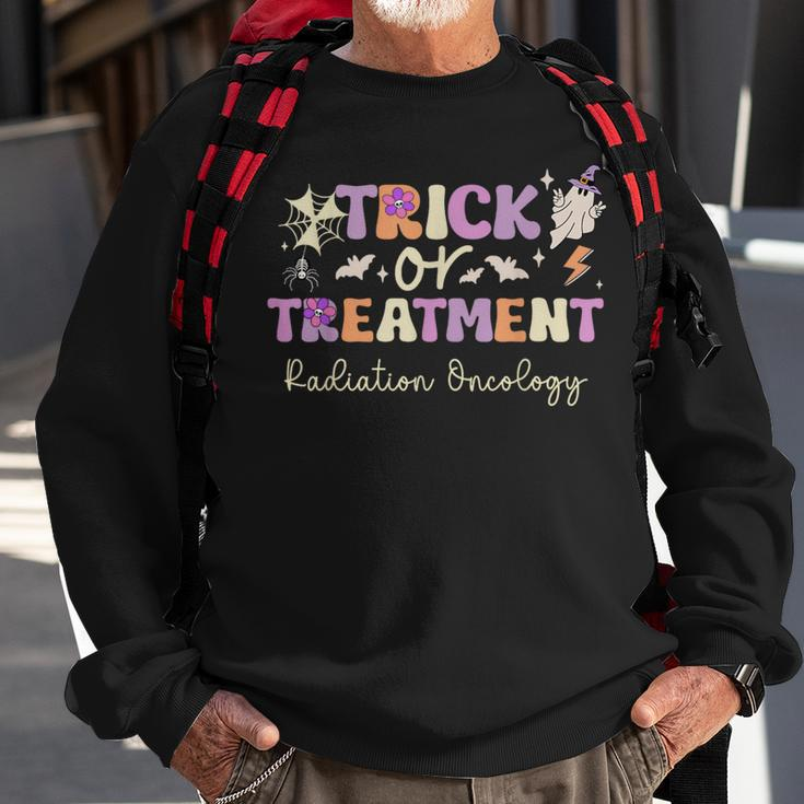 Trick Or Treatment Halloween Radiation Oncology Rad Therapy Sweatshirt Gifts for Old Men