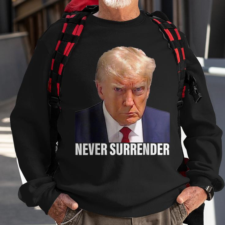 Trump 2024 Never Surrender Pro Trump Shot Sweatshirt Gifts for Old Men
