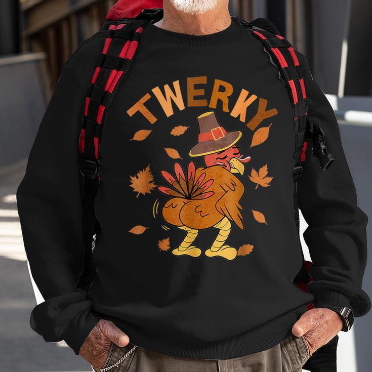 Twerky Thanksgiving Turkey Butt Twerk Dance Pun 2023 Sweatshirt Gifts for Old Men