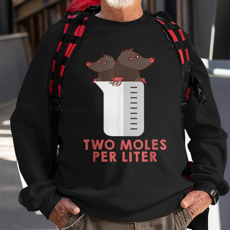 Two Moles Per Liter Chemistry Science Sweatshirt Gifts for Old Men