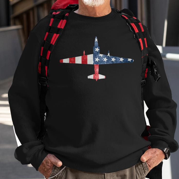 U-2 Dragon Lady Spy Plane American Flag Military Sweatshirt Gifts for Old Men