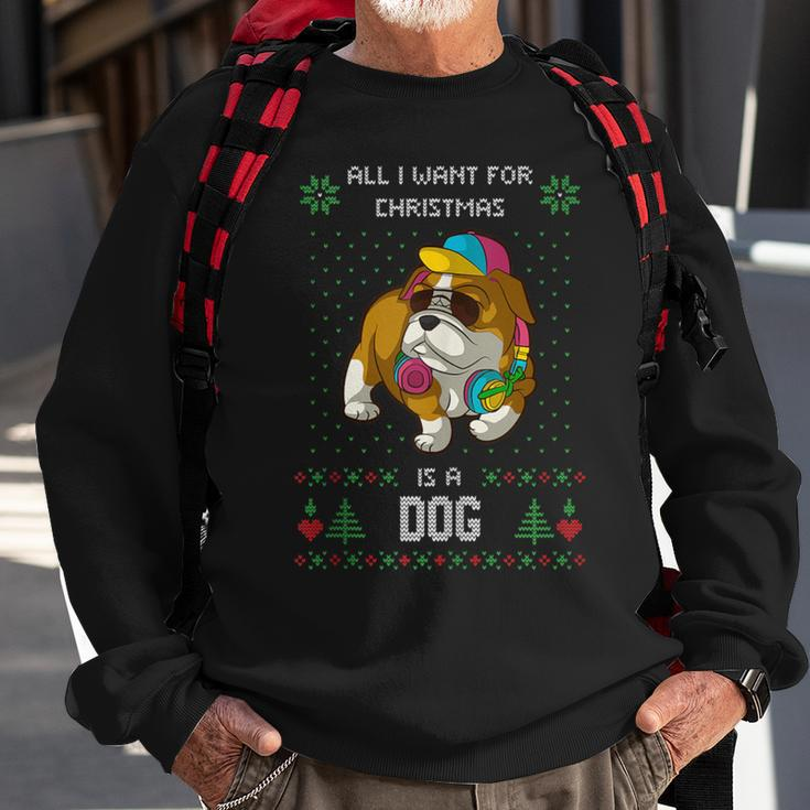 Ugly Christmas Sweater Bully American Bulldog Dog Sweatshirt Gifts for Old Men