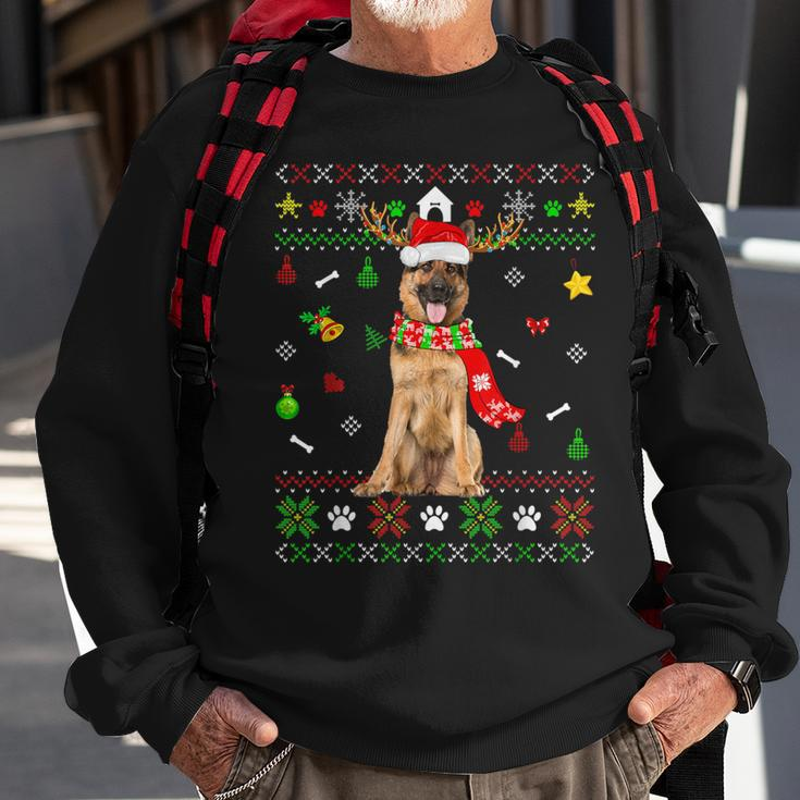 Ugly Sweater Christmas German Shepherd Dog Puppy Xmas Pajama Sweatshirt Gifts for Old Men