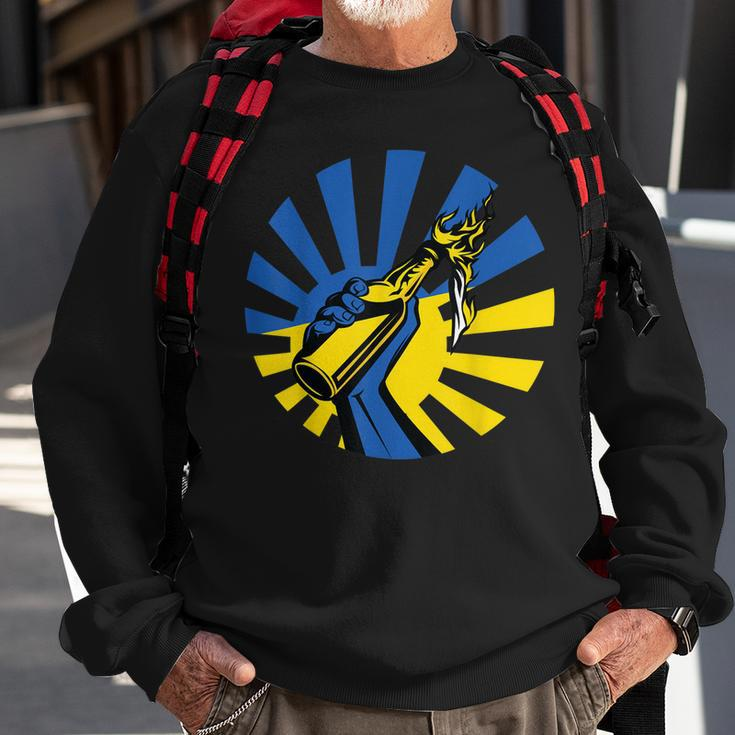 Ukrainian Molotov Cocktail For Russia Army Ukraine Support Sweatshirt Gifts for Old Men