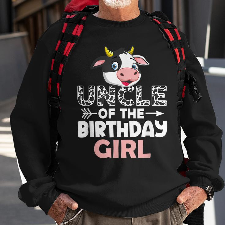 Uncle Of The Birthday Girl Cows Farm Cow Uncle Sweatshirt Gifts for Old Men