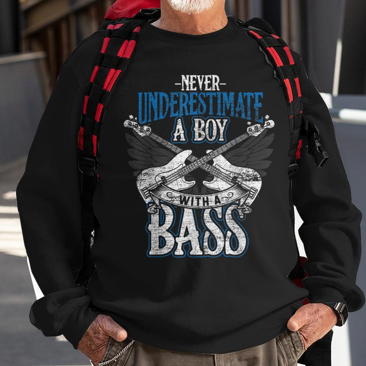 Never Underestimate A Boy With A Bass Guitar Sweatshirt Gifts for Old Men