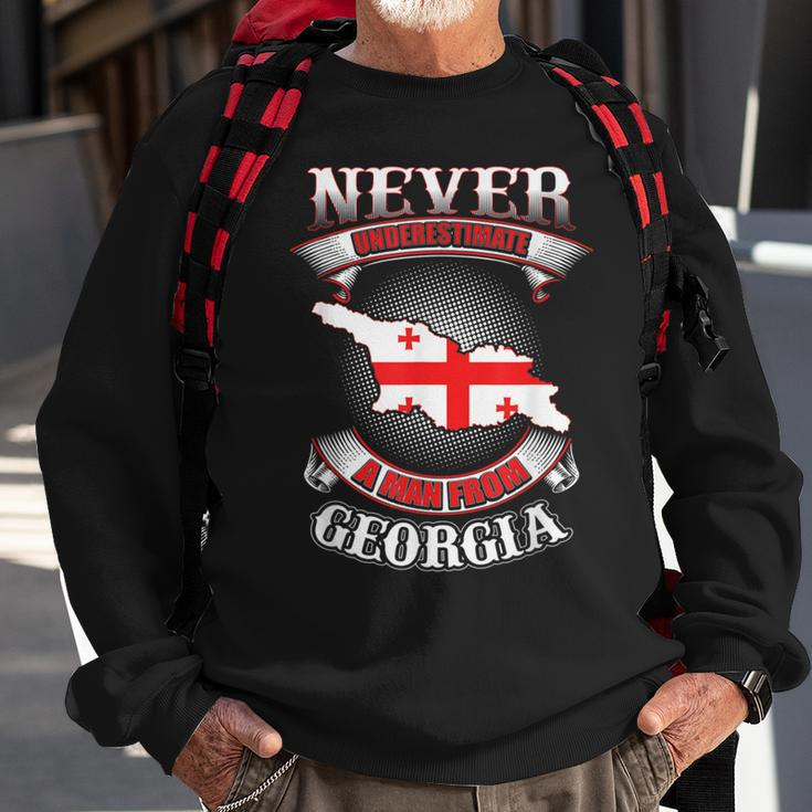 Never Underestimate Georgia Georgia Country Map Sweatshirt Gifts for Old Men