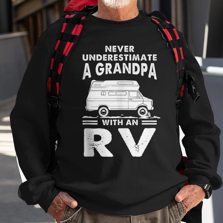 Never Underestimate A Grandpa With Rv Camping Camper Sweatshirt Gifts for Old Men