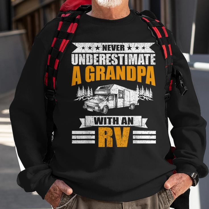 Never Underestimate A Grandpa With An Rv Camping Sweatshirt Gifts for Old Men