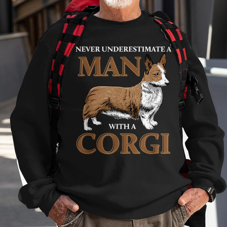 Never Underestimate A Man With A Corgi Dog Lover Sweatshirt Gifts for Old Men