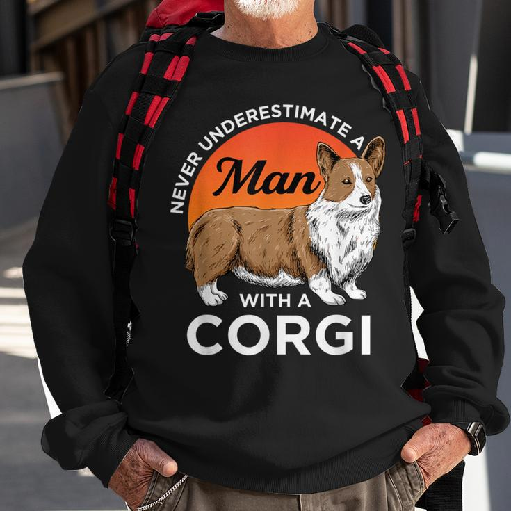 Never Underestimate A Man With A Corgie Dog Lover Sweatshirt Gifts for Old Men