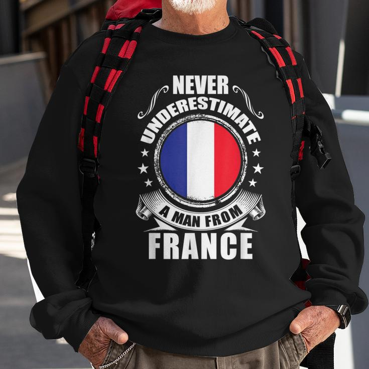 Never Underestimate A Man From France French Flag Sweatshirt Gifts for Old Men