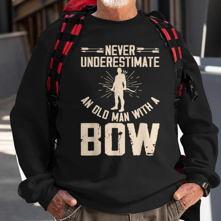 Never Underestimate An Old Man With A Bow Archery Sweatshirt Gifts for Old Men