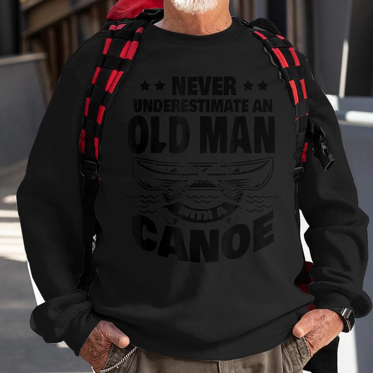 Never Underestimate An Old Man With A Canoe Dad Sweatshirt Gifts for Old Men