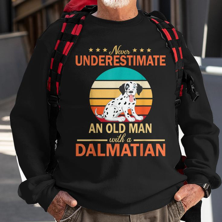 Never Underestimate An Old Man With A Dalmatian Dogs Father Sweatshirt Gifts for Old Men