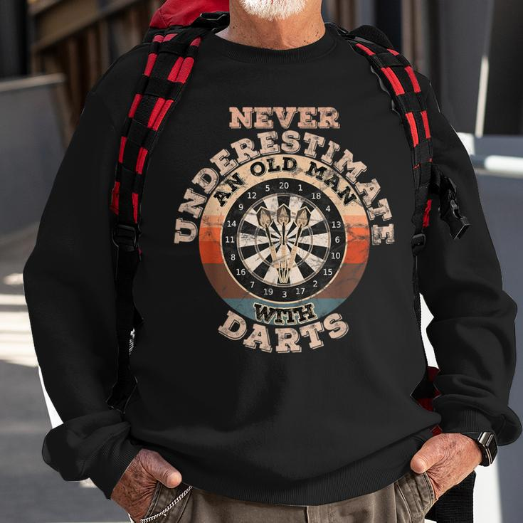 Never Underestimate An Old Man With Darts Sweatshirt Gifts for Old Men