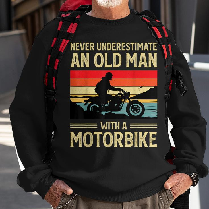 Never Underestimate An Old Man With A Motorbike Biker Sweatshirt Gifts for Old Men