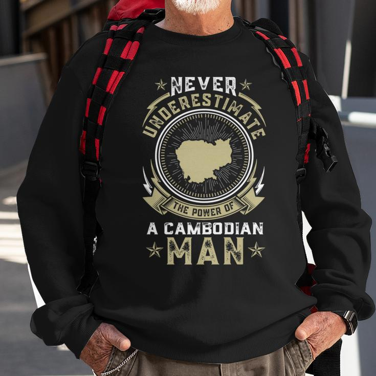 Never Underestimate The Power Of A Cambodian Man Sweatshirt Gifts for Old Men