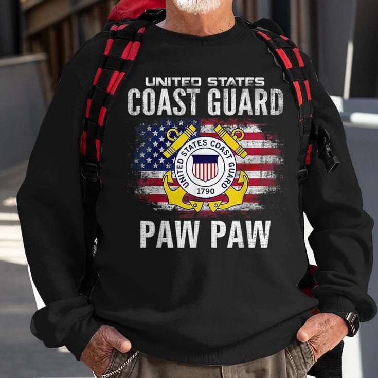 United States Flag American Coast Guard Paw Paw Veteran Veteran Funny Gifts Sweatshirt Gifts for Old Men