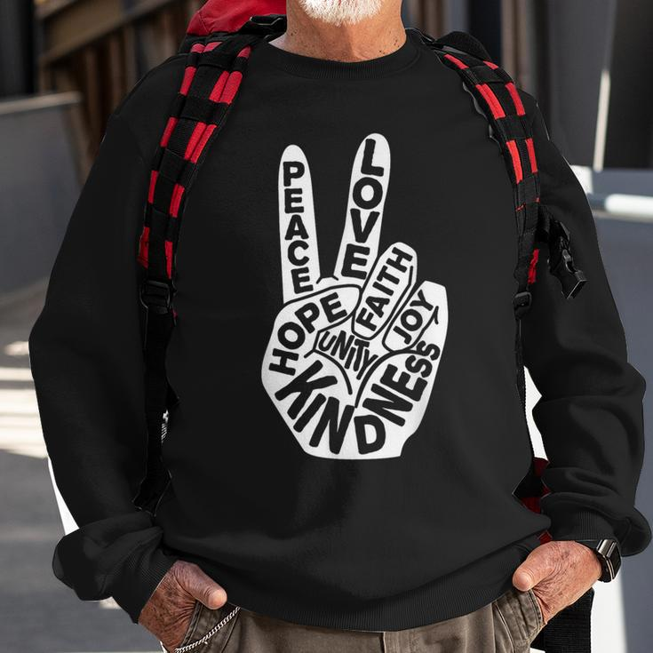 Unity Day Orange Anti Bullying Peace Love Sign Language Sweatshirt Gifts for Old Men