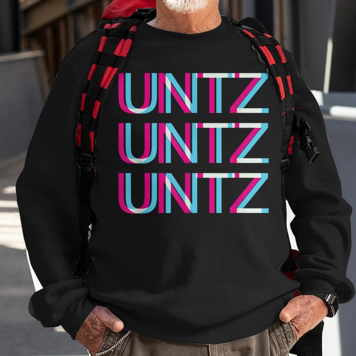 Untz Untz Untz Glitch I Trippy Edm Festival Clothing Techno Sweatshirt Gifts for Old Men