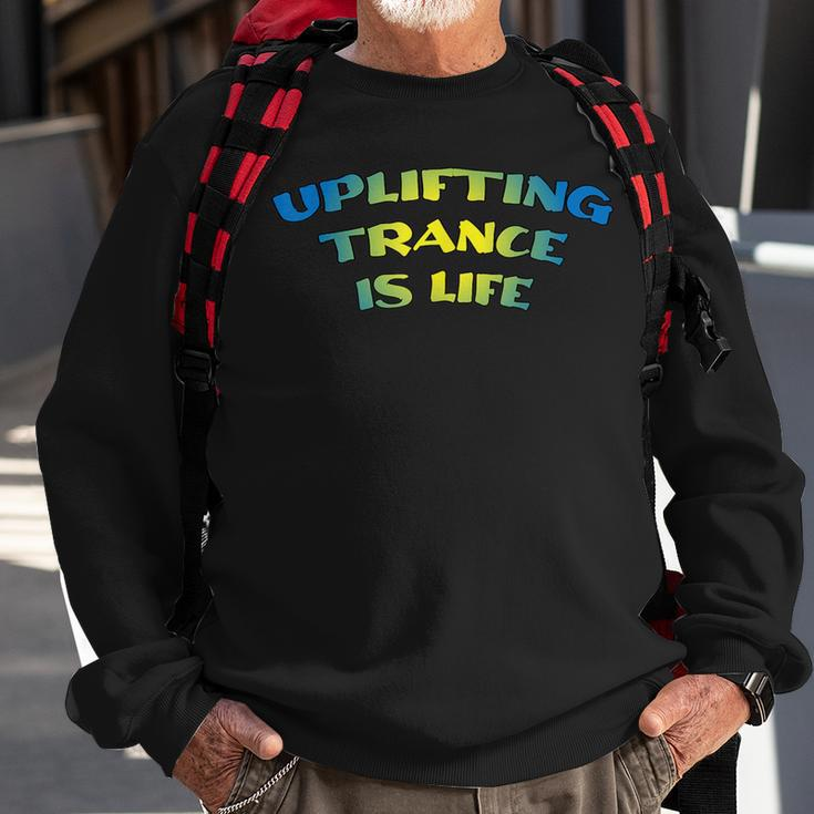 Uplifting Trance Is Life Blue Yellow Remix Sweatshirt Gifts for Old Men