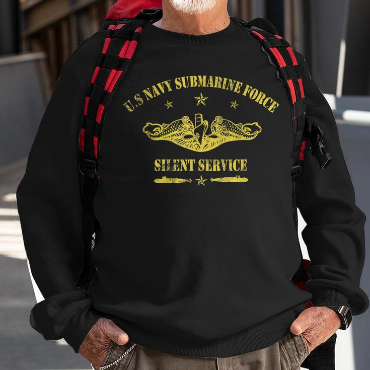 Us Navy Submarine Forces Veteran Silent Service Vintage Sweatshirt Gifts for Old Men