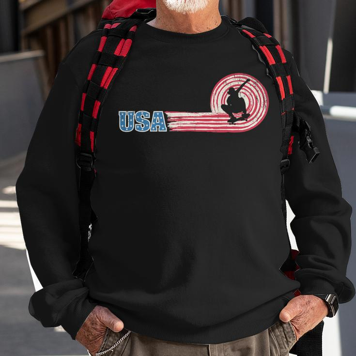 Usa American Skateboarding Team 2021 Skater American Flag Skateboarding Funny Gifts Sweatshirt Gifts for Old Men