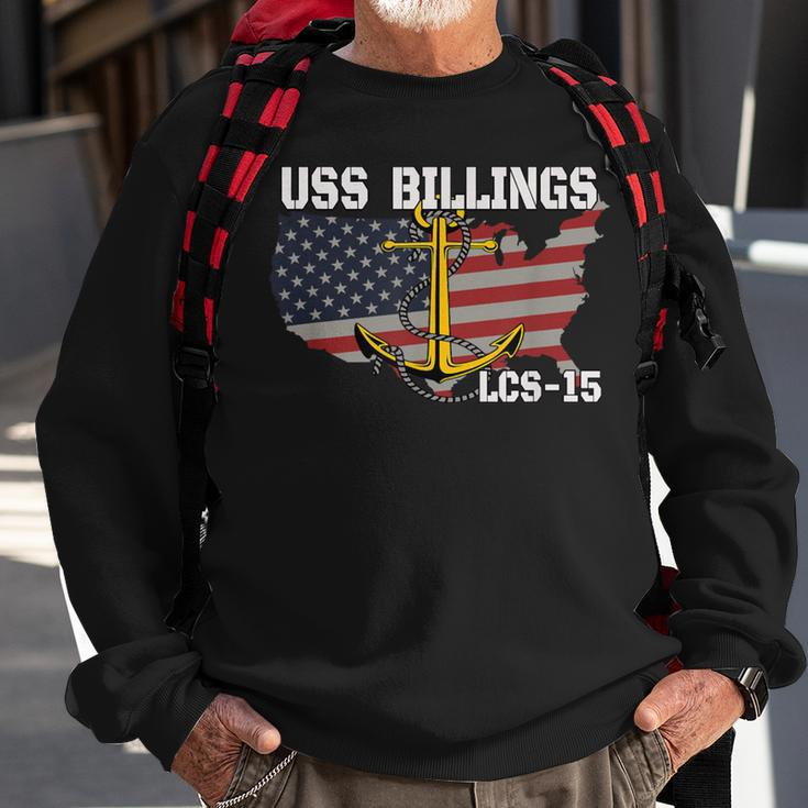 Uss Billings Lcs-15 Littoral Combat Ship Veterans Day Father Sweatshirt Gifts for Old Men