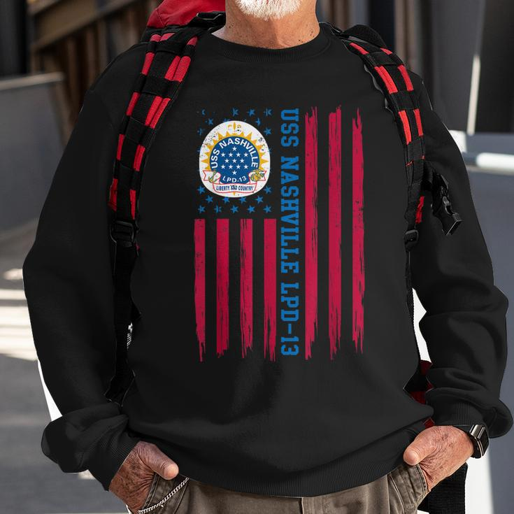 Uss Nashville Lpd13 Amphibious Transport Dock Ship Veteran Sweatshirt Gifts for Old Men