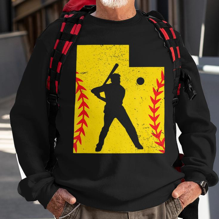 Utah Map Softball Love Playing Softball Play Sweatshirt Gifts for Old Men
