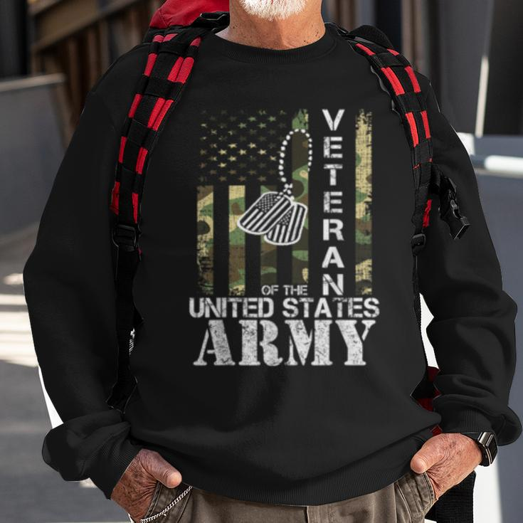 Veteran Of The United States Army American Flag Camo Sweatshirt Gifts for Old Men