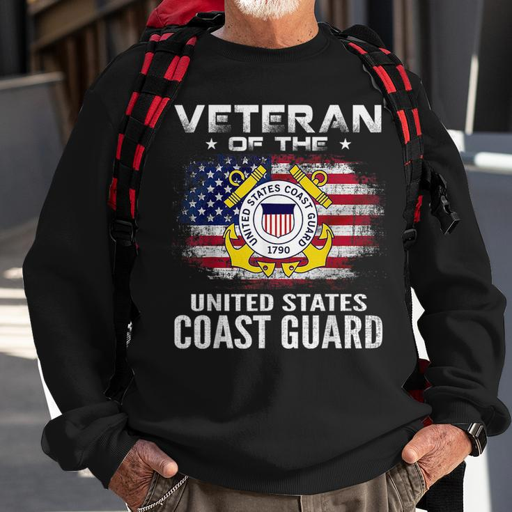Veteran Of The United States Coast Guard With American Flag Veteran Funny Gifts Sweatshirt Gifts for Old Men