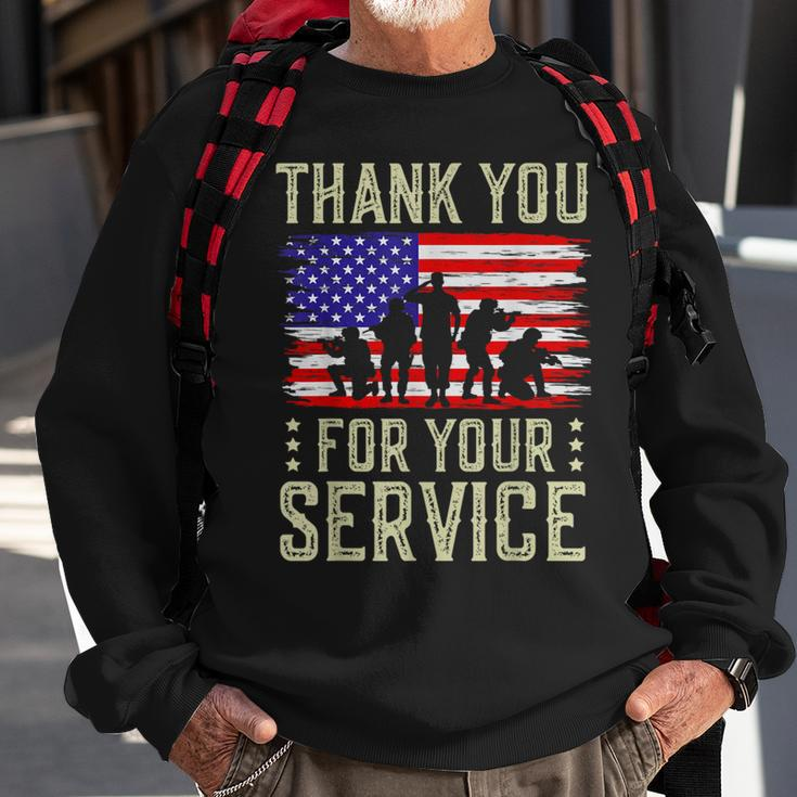 Veteran Thank You For Your Service Us Flag Veterans Day Sweatshirt Gifts for Old Men